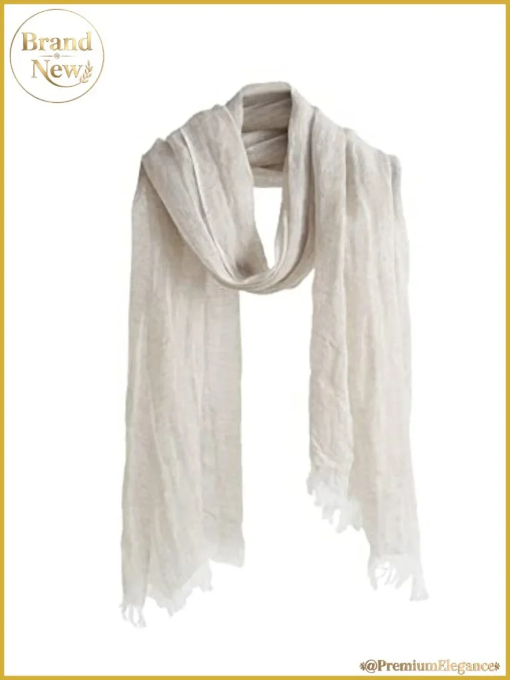 Lightweight Linen Scarf Shawl Wrap Thin Woven Fringe Beach Cover Up